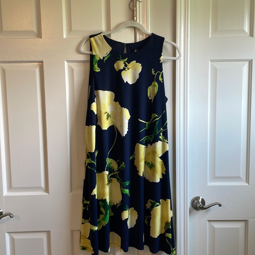 Anne Klein Dress Sz XL - Lined Navy